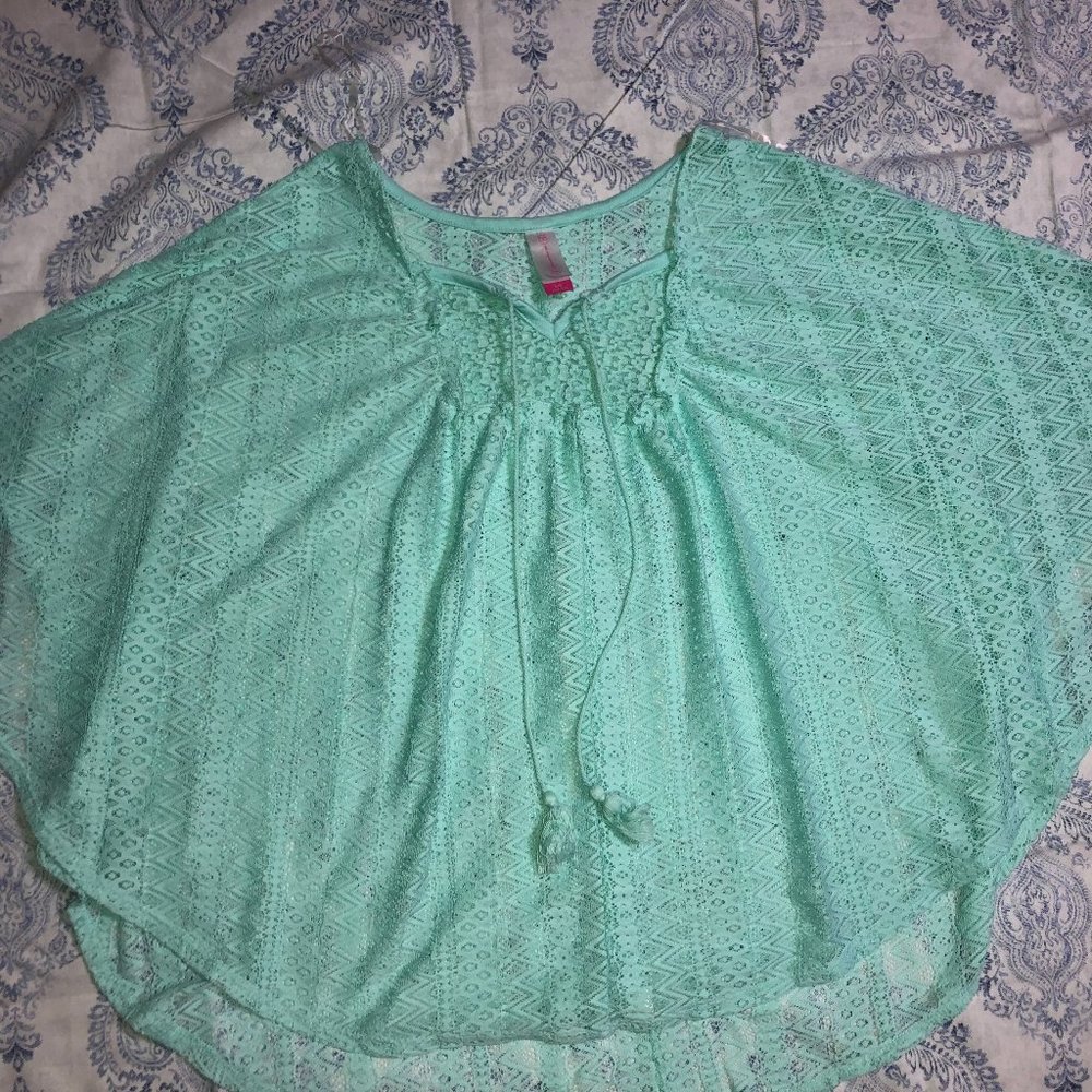 Flowy Aqua Blouse